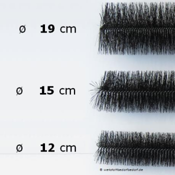 Preview: Dachrinnenbürste Ø 19 cm - Länge 120 cm - 1 = einzeln - korrosionsfreier Edelstahldrehdraht - wählen Sie Ihre gewünschte Anzahl
