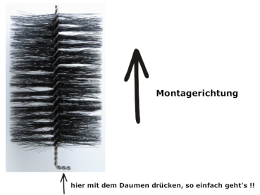 Preview: Spatzenbürste Ø 9 cm - Länge ca. 16 cm inkl. Biegung - 100er-Gebinde