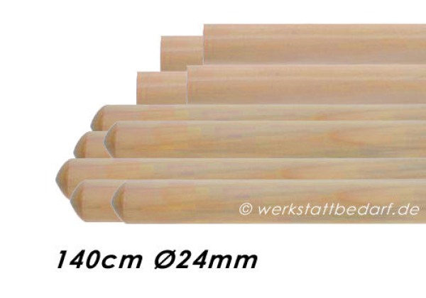 Besenstiel Ø 24 mm - Länge 140 cm - aus Kiefer - ohne Konus