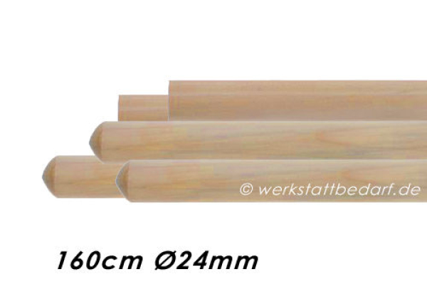 Besenstiel Ø 24 mm - Länge 160 cm - aus Kiefer - ohne Konus
