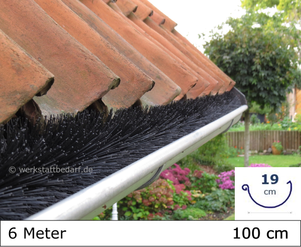 Dachrinnenbürste Ø 19 cm - Länge 100 cm - 6er-Gebinde
